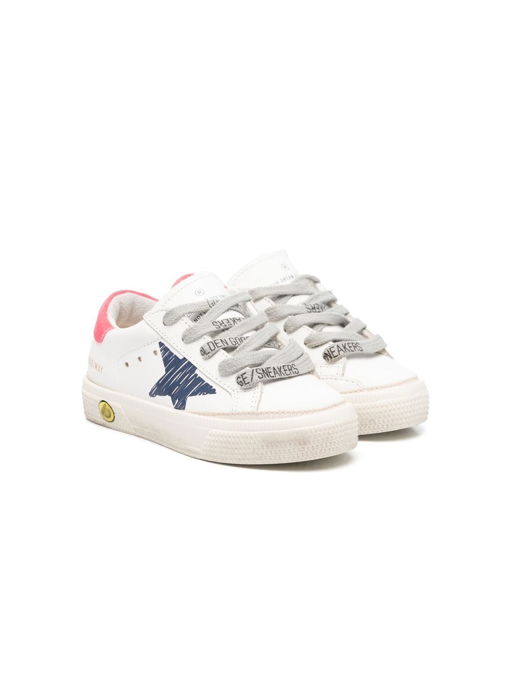 Golden Goose Kids logo-print leather sneakers - White von Golden Goose Kids