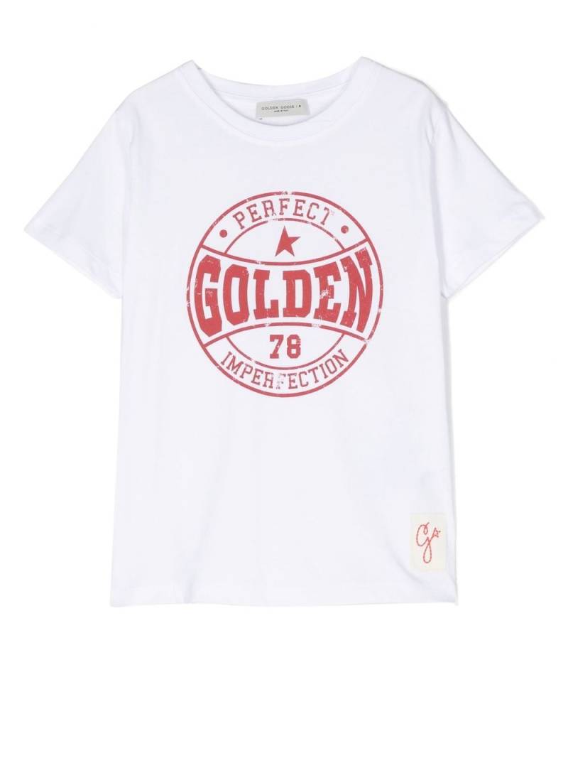 Golden Goose Kids logo-print short-sleeve T-shirt - White von Golden Goose Kids