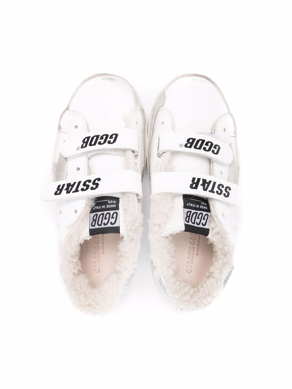 Golden Goose Kids touch-strap shearling trainers - White von Golden Goose Kids