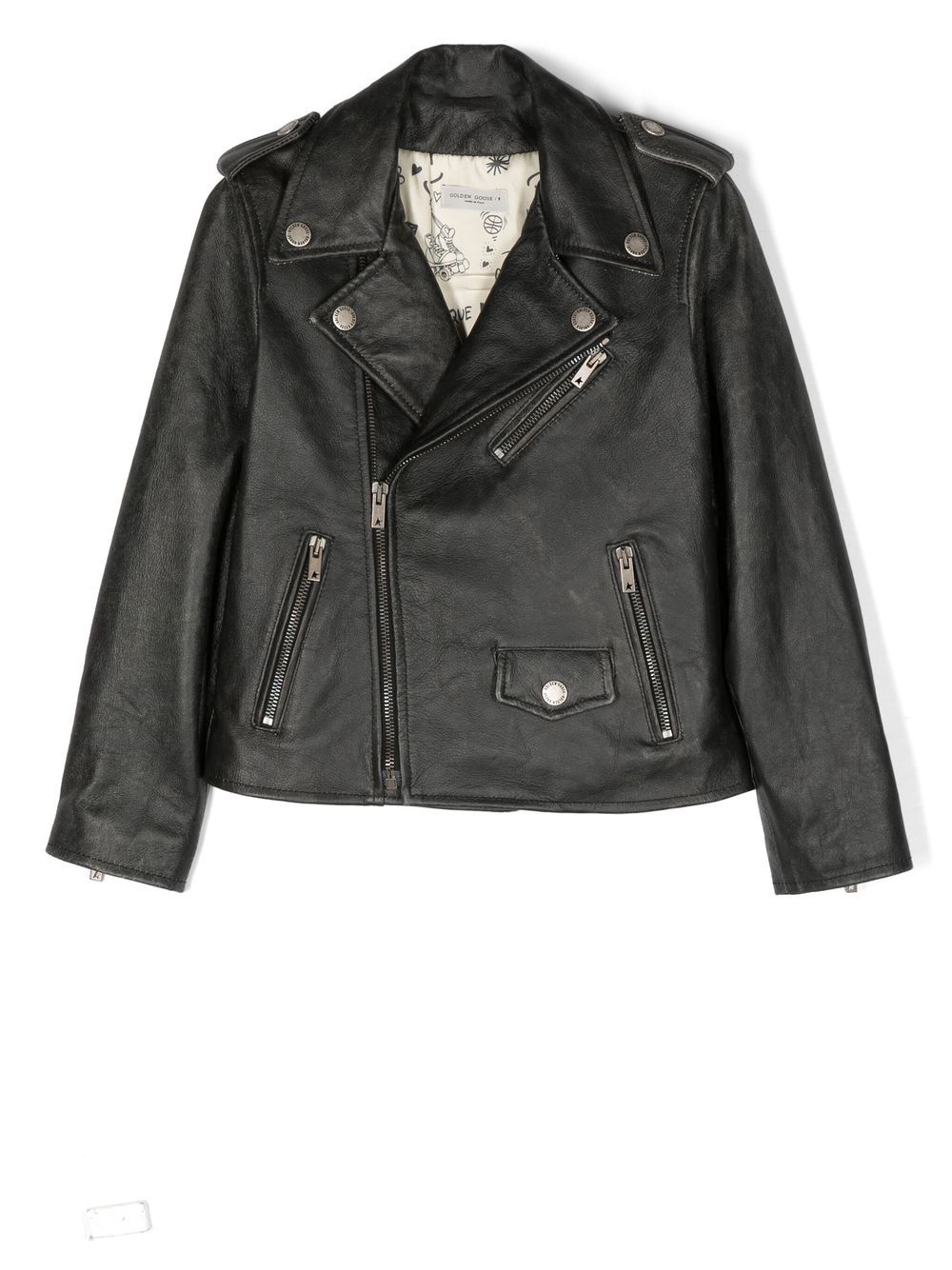 Golden Goose Kids zip-up biker jacket - Black von Golden Goose Kids