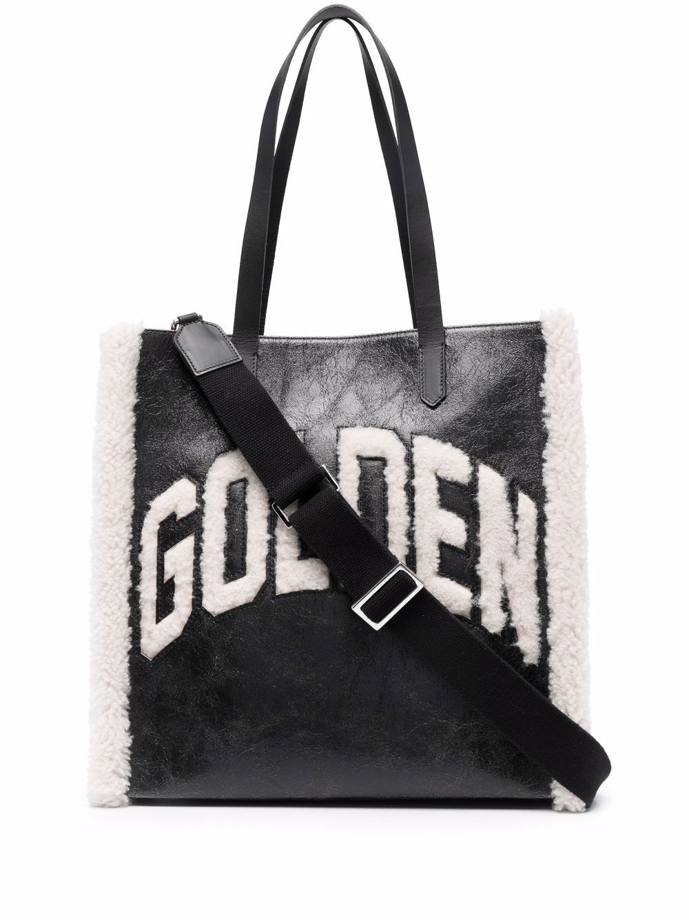 Golden Goose California faux-shearling tote bag - Black von Golden Goose