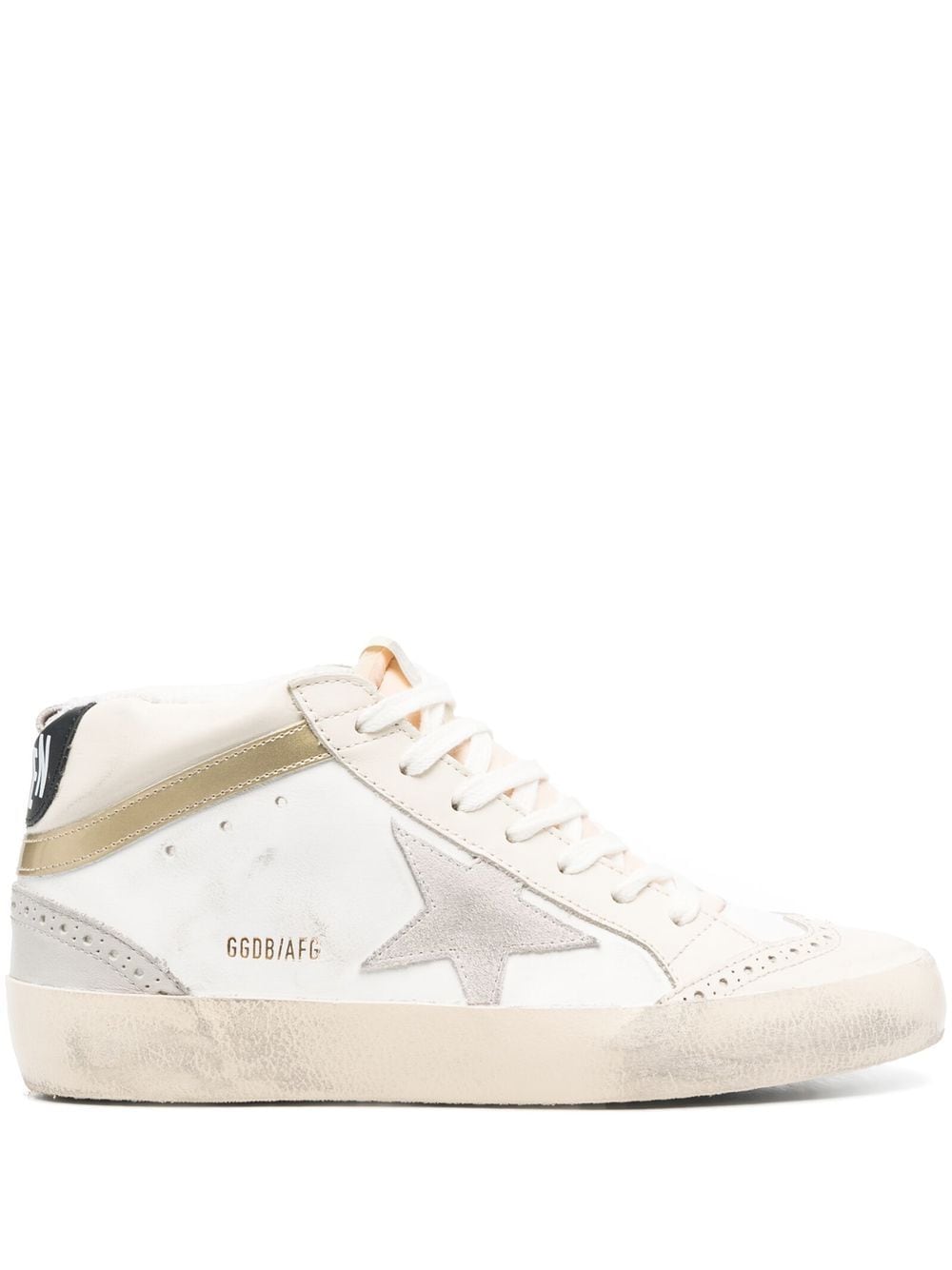 Golden Goose Mid-Star distressed sneakers - White von Golden Goose