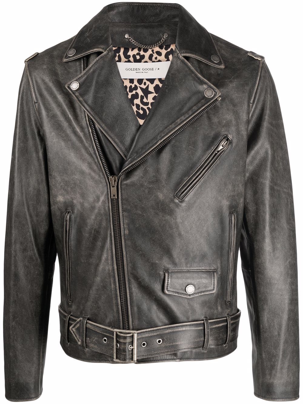 Golden Goose leather biker jacket - Black von Golden Goose
