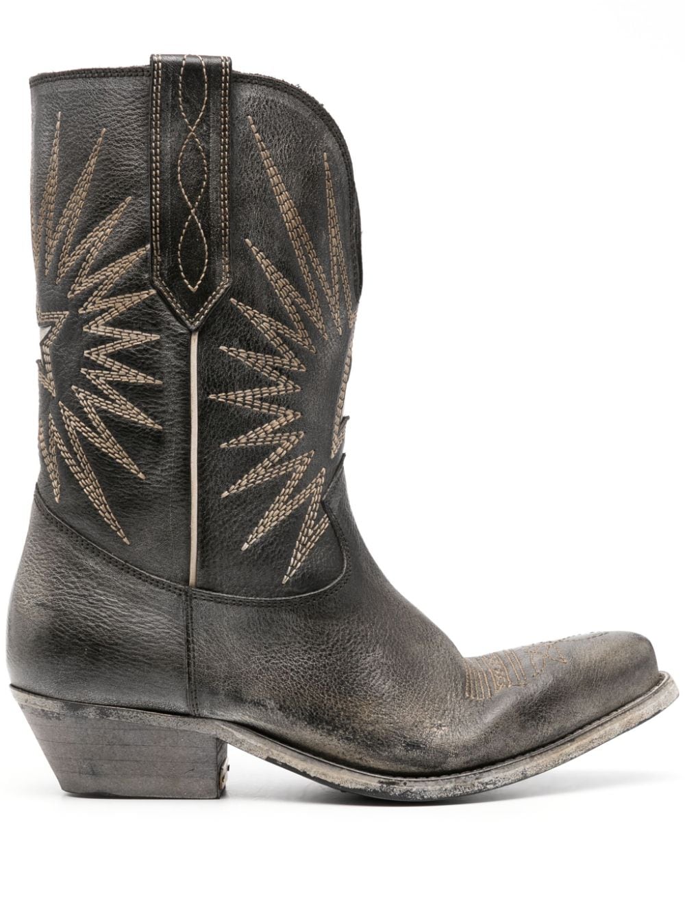 Golden Goose Wishstar leather western boots - Black von Golden Goose