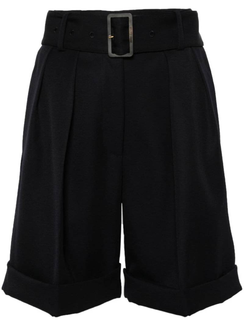 Golden Goose belted virgin wool-blend shorts - Blue von Golden Goose