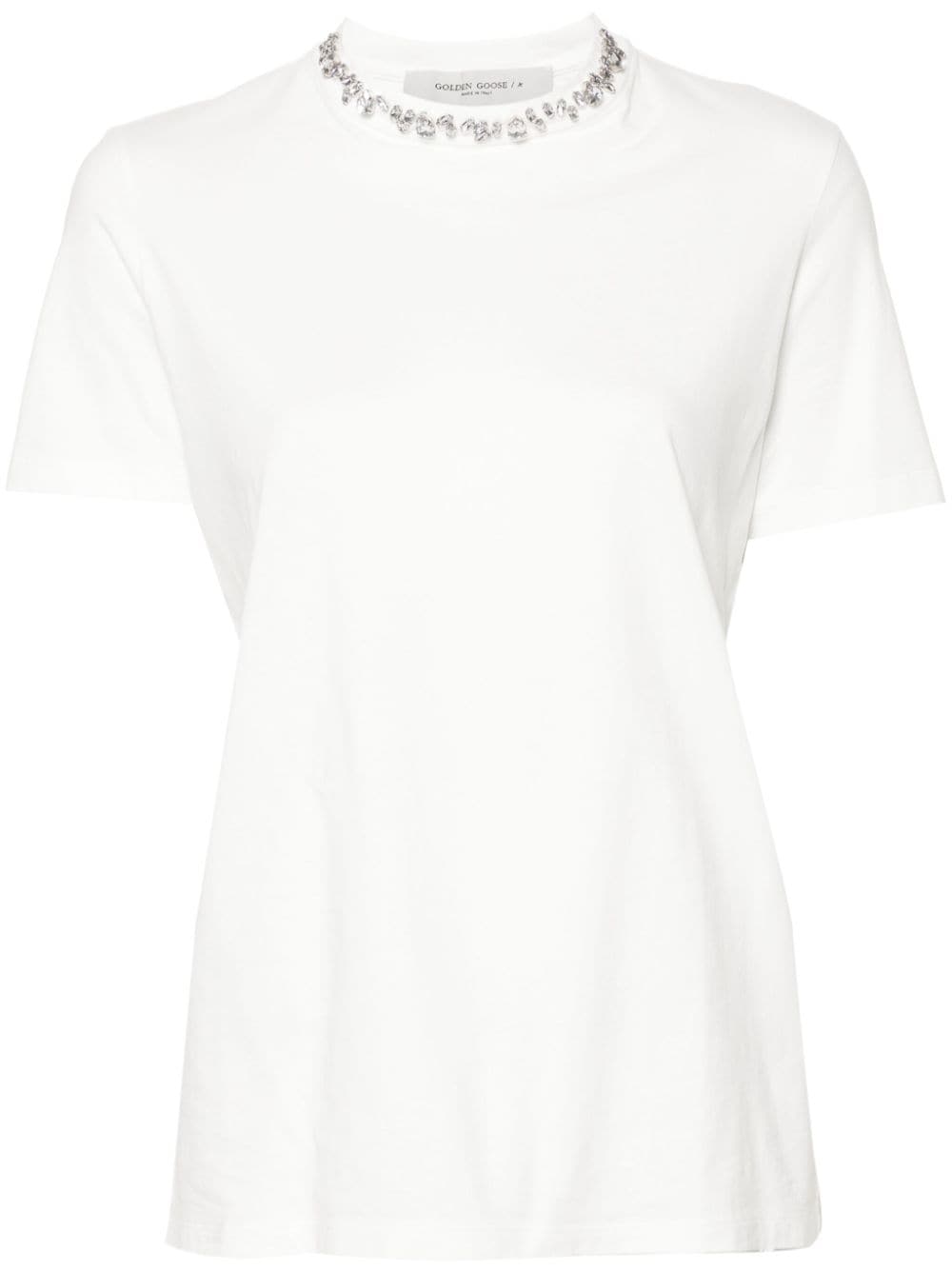 Golden Goose rhinestone-embellished cotton T-shirt - White von Golden Goose