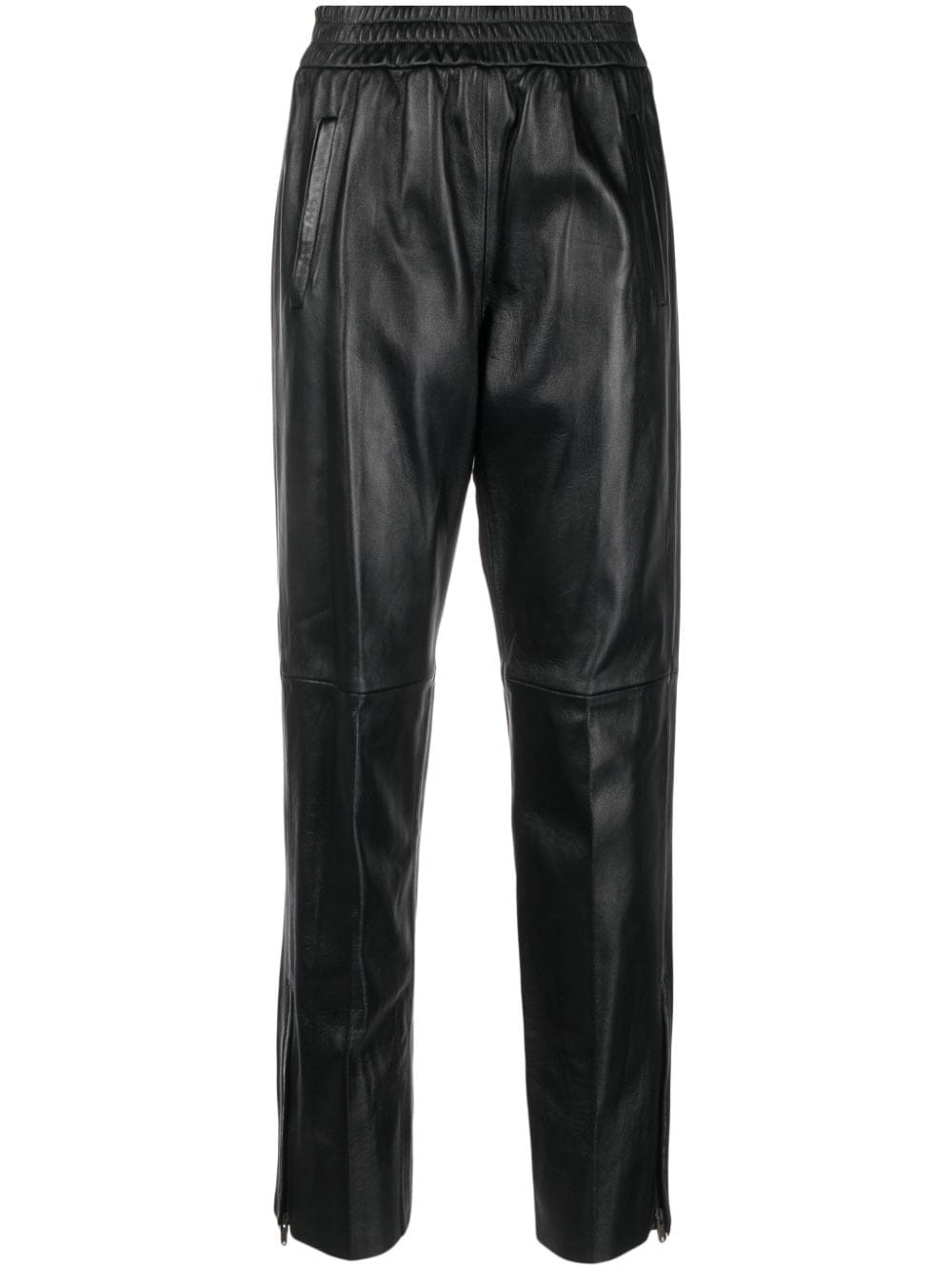 Golden Goose leather elastic-waist cropped trousers - Black von Golden Goose