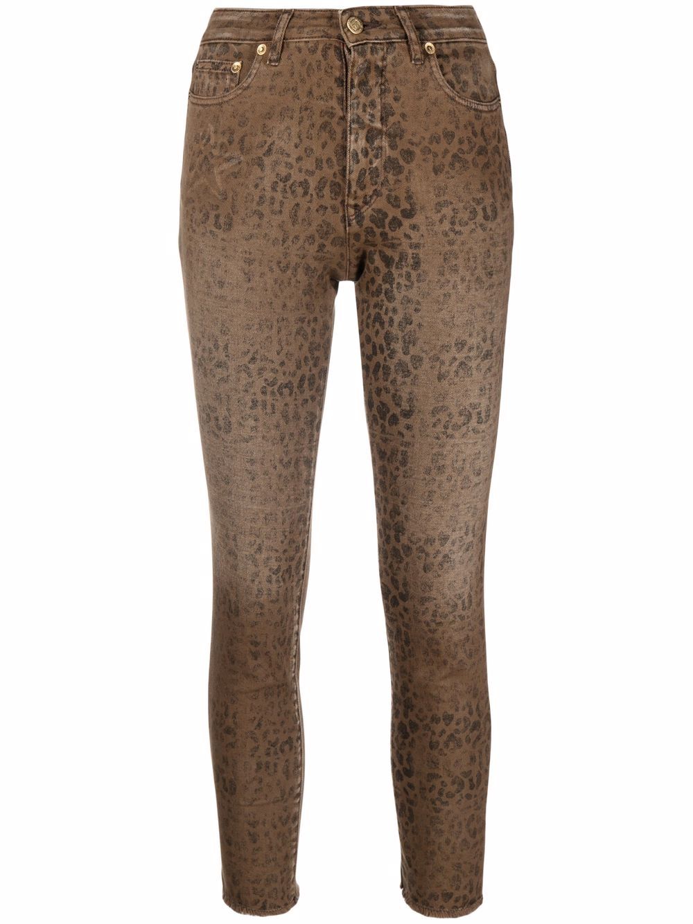 Golden Goose leopard-print cropped jeans - Brown von Golden Goose