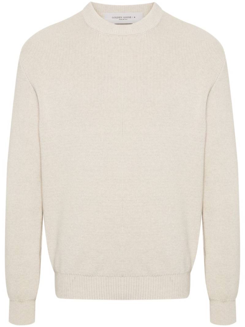 Golden Goose logo-embroidered ribbed jumper - Neutrals von Golden Goose