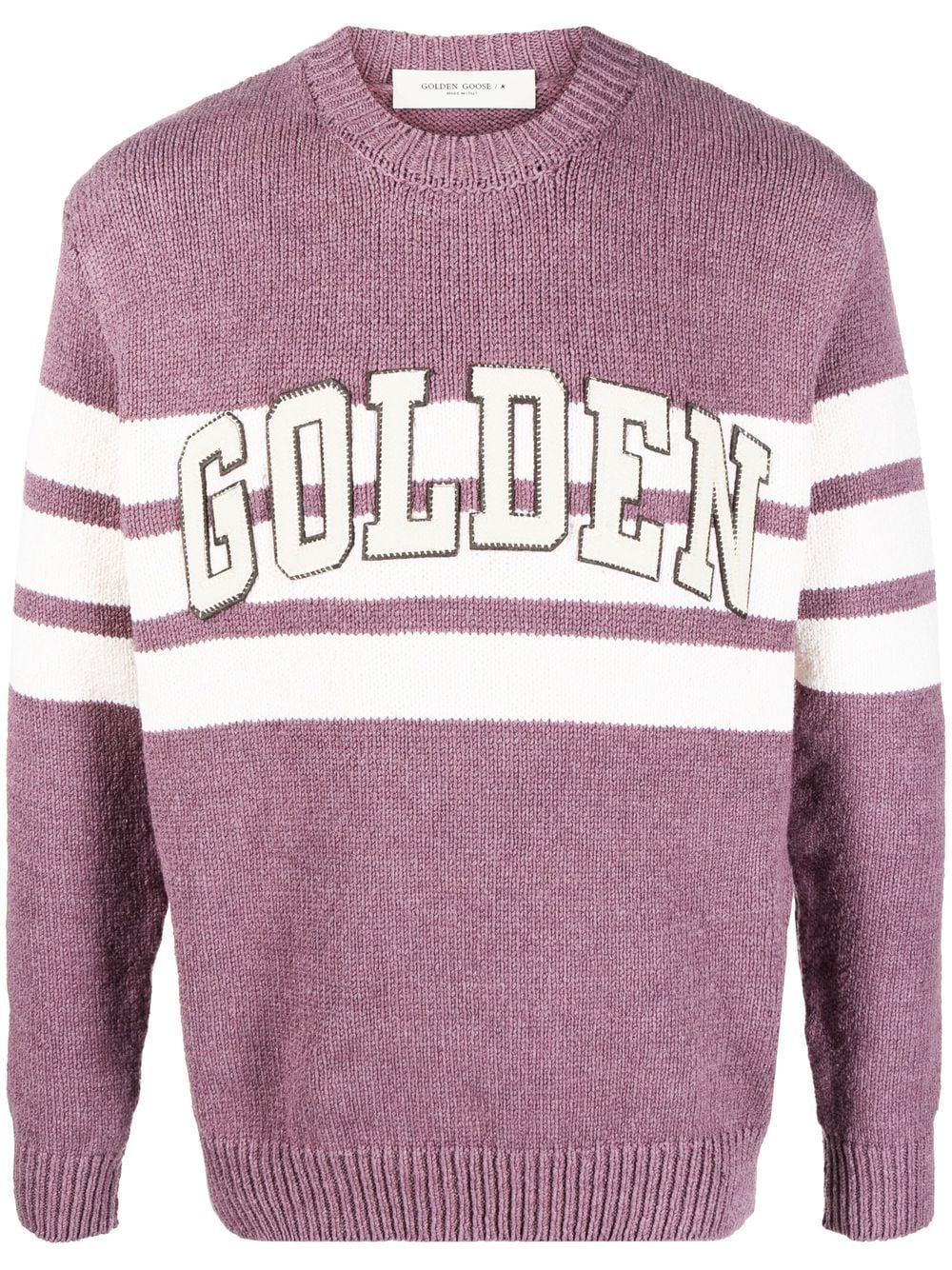 Golden Goose logo-patch knitted jumper - Purple von Golden Goose
