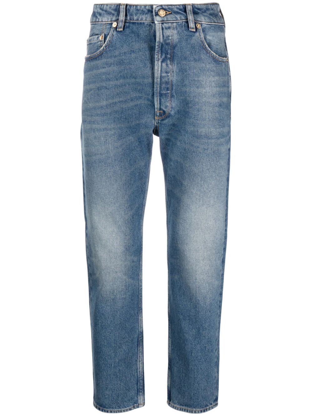 Golden Goose logo-patch tapered jeans - Blue von Golden Goose