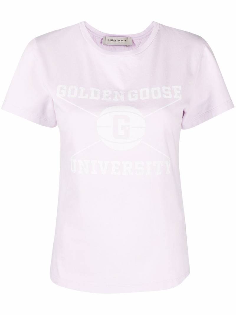 Golden Goose logo-print short-sleeve T-shirt - Purple von Golden Goose
