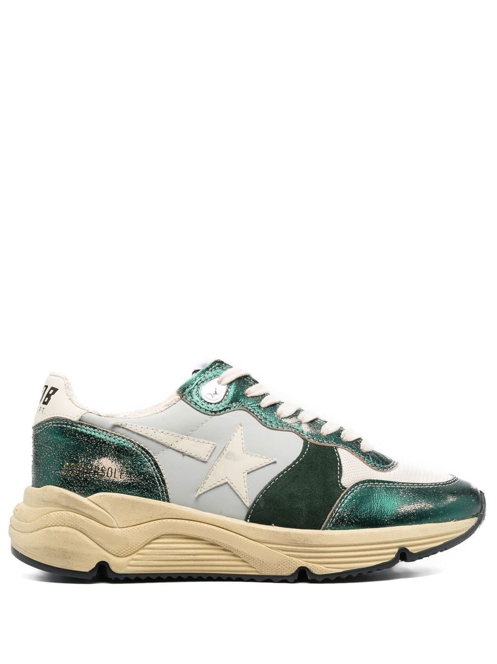 Golden Goose metallic-effect lace-up sneakers - Green von Golden Goose