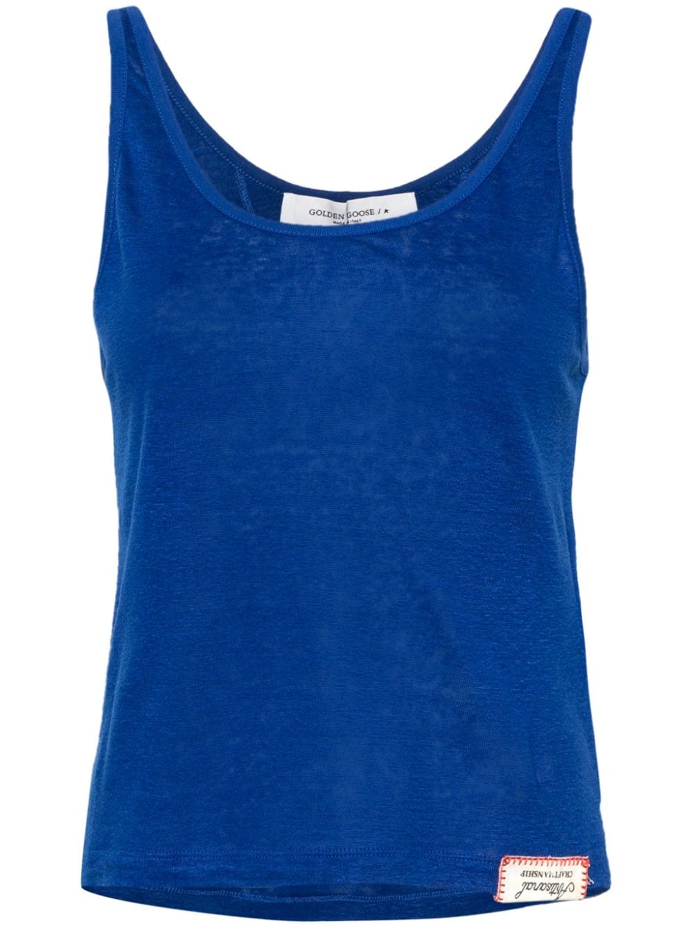 Golden Goose slub-linen tank top - Blue von Golden Goose