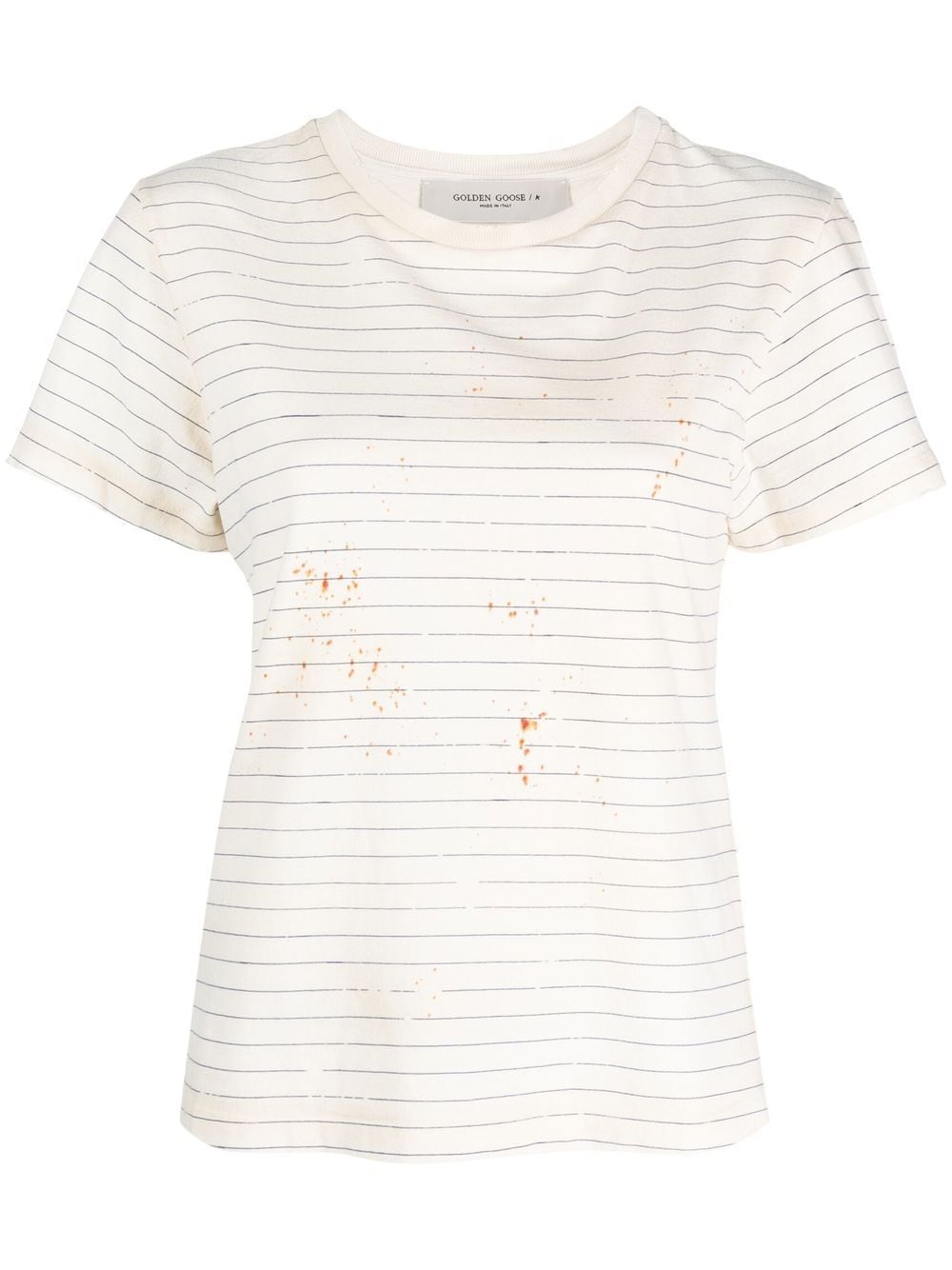 Golden Goose stripe-print cotton T-shirt - Neutrals von Golden Goose