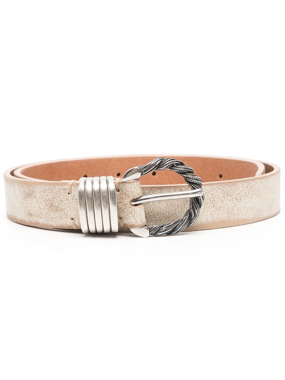 Golden Goose worn-effect spiral belt - White von Golden Goose