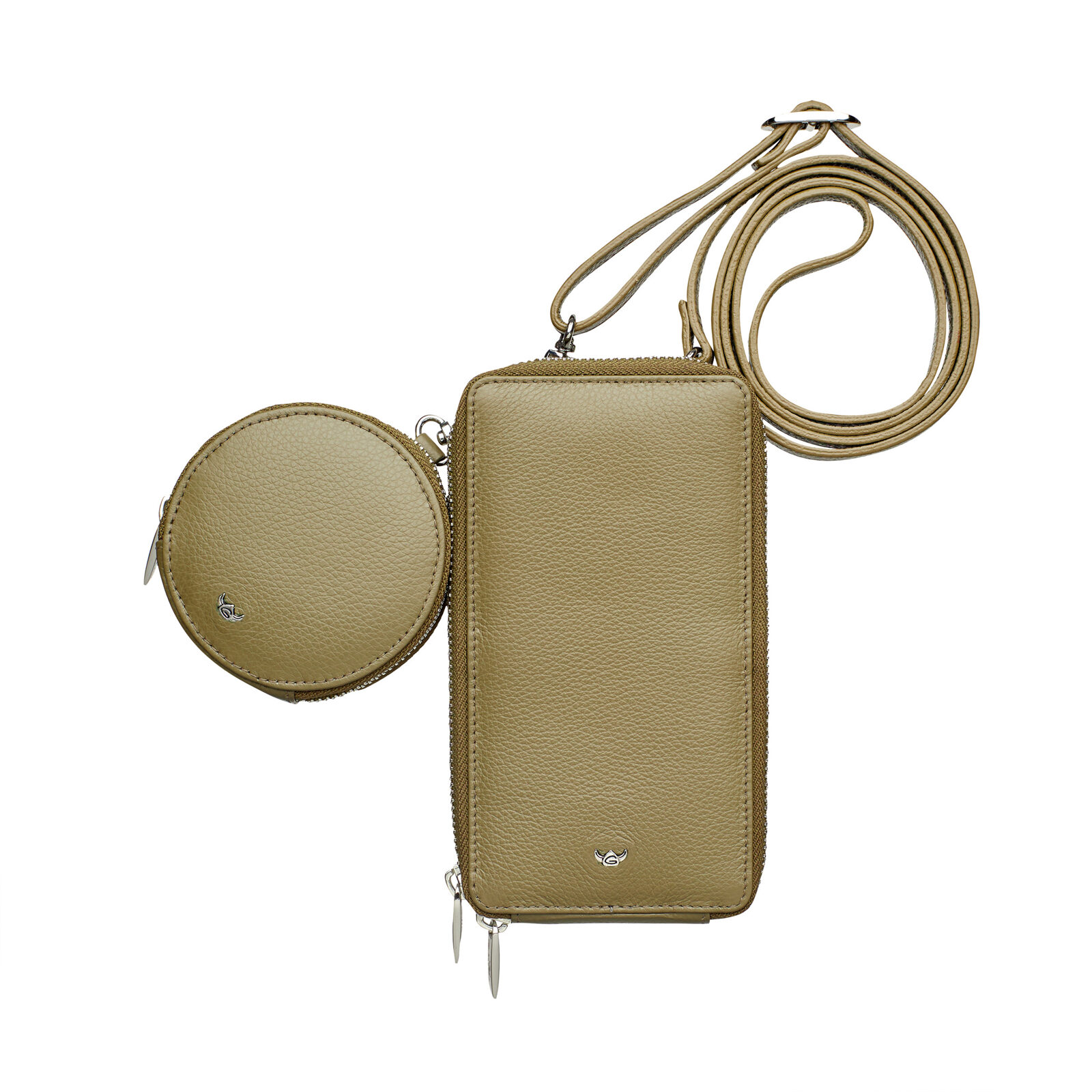 Palma - Handy-Umhängetasche mit Reissverschluss Oliv von Golden Head