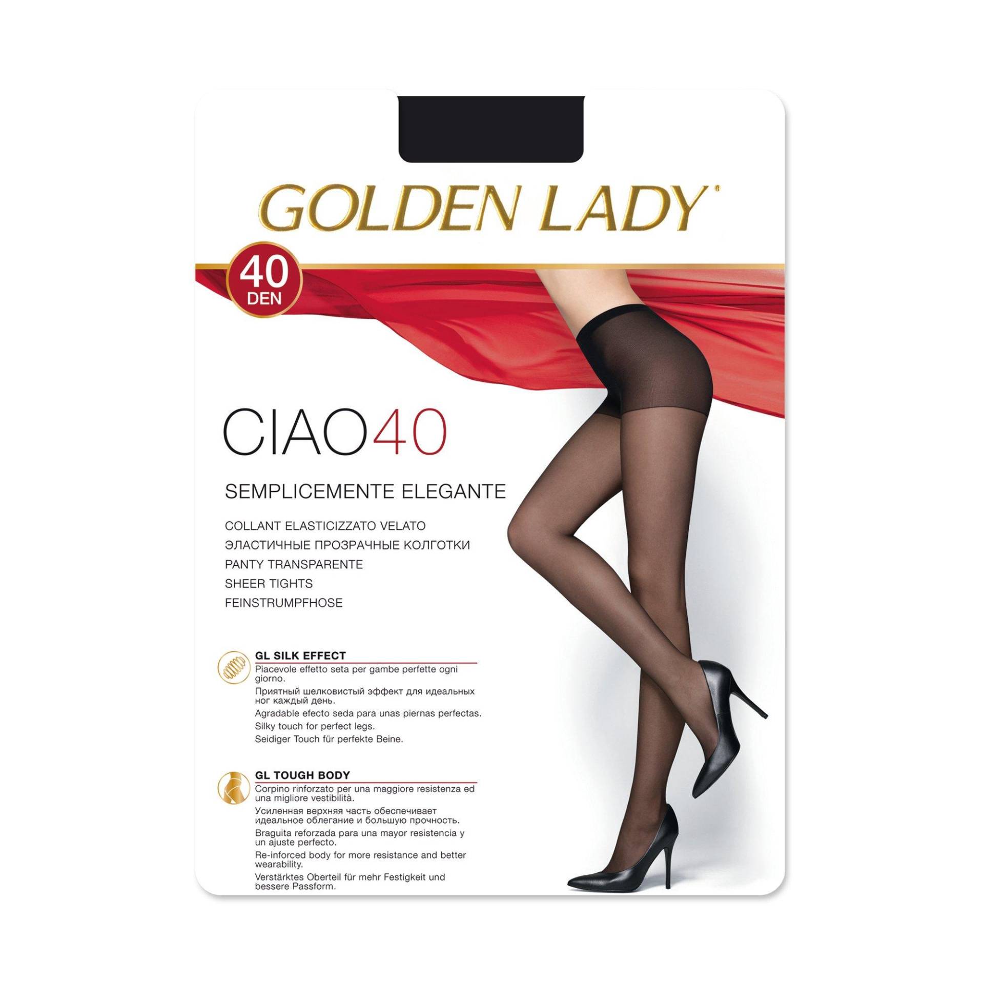 Strumpfhose, 40 Den Damen Black L von GOLDEN LADY