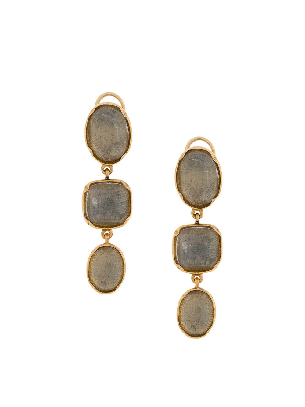 Goossens Three Cabochons clip earrings - Gold von Goossens