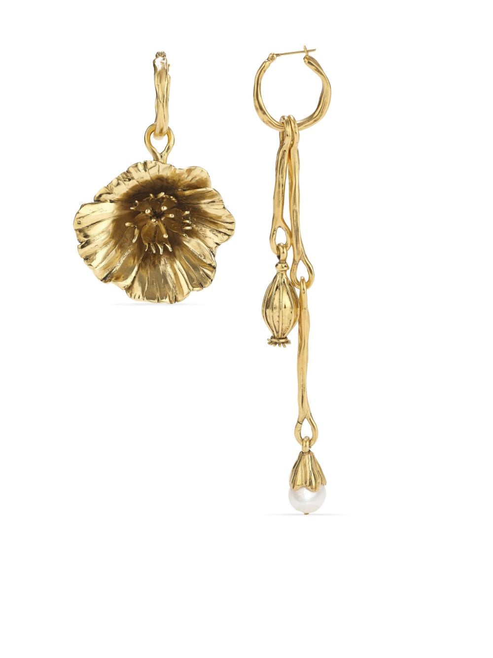 Goossens Talisman Poppy asymmetric earrings - Gold von Goossens