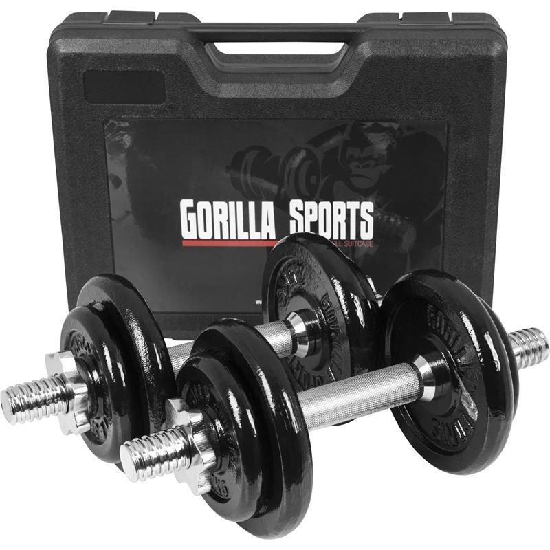 Kurzhantelset Inkl. Koffer Unisex Schwarz 20kg von Gorilla Sports