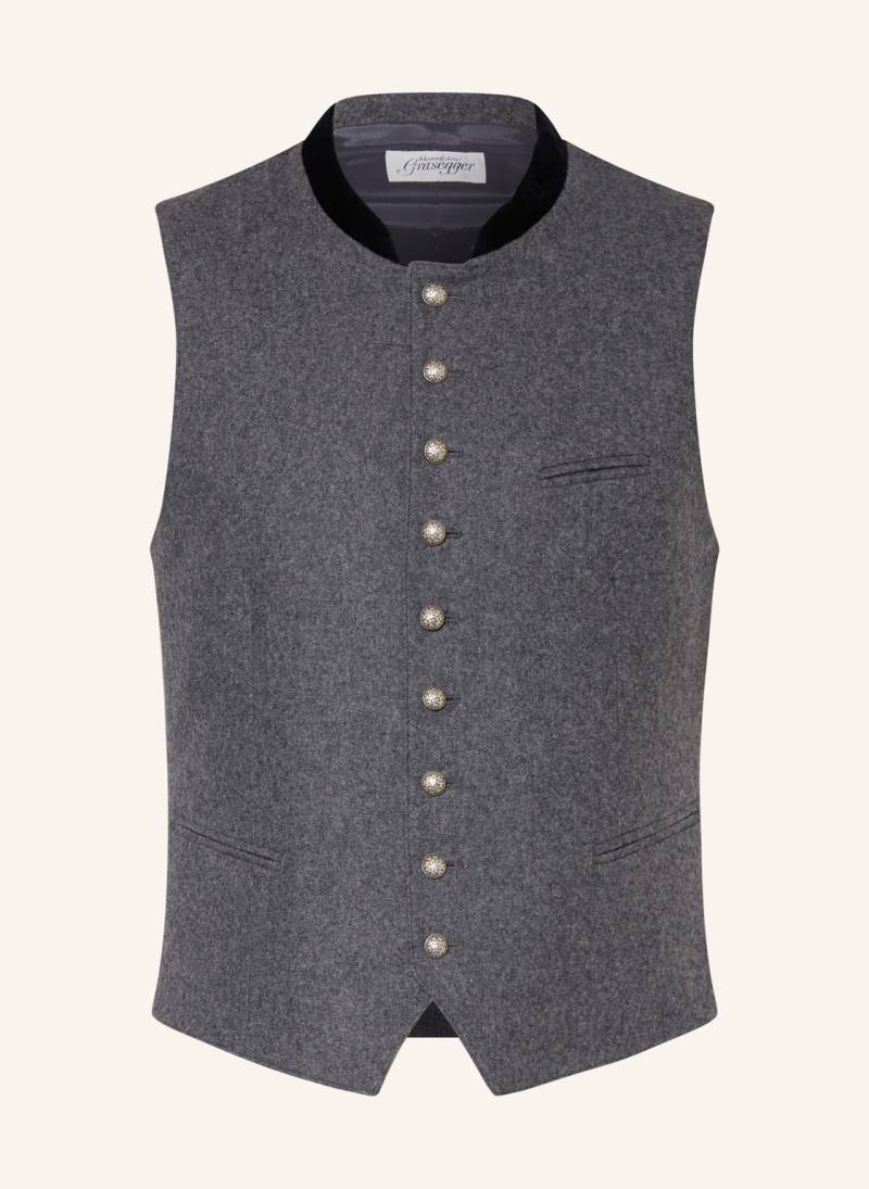 Grasegger Trachtenweste Aurach Slim Fit grau von Grasegger