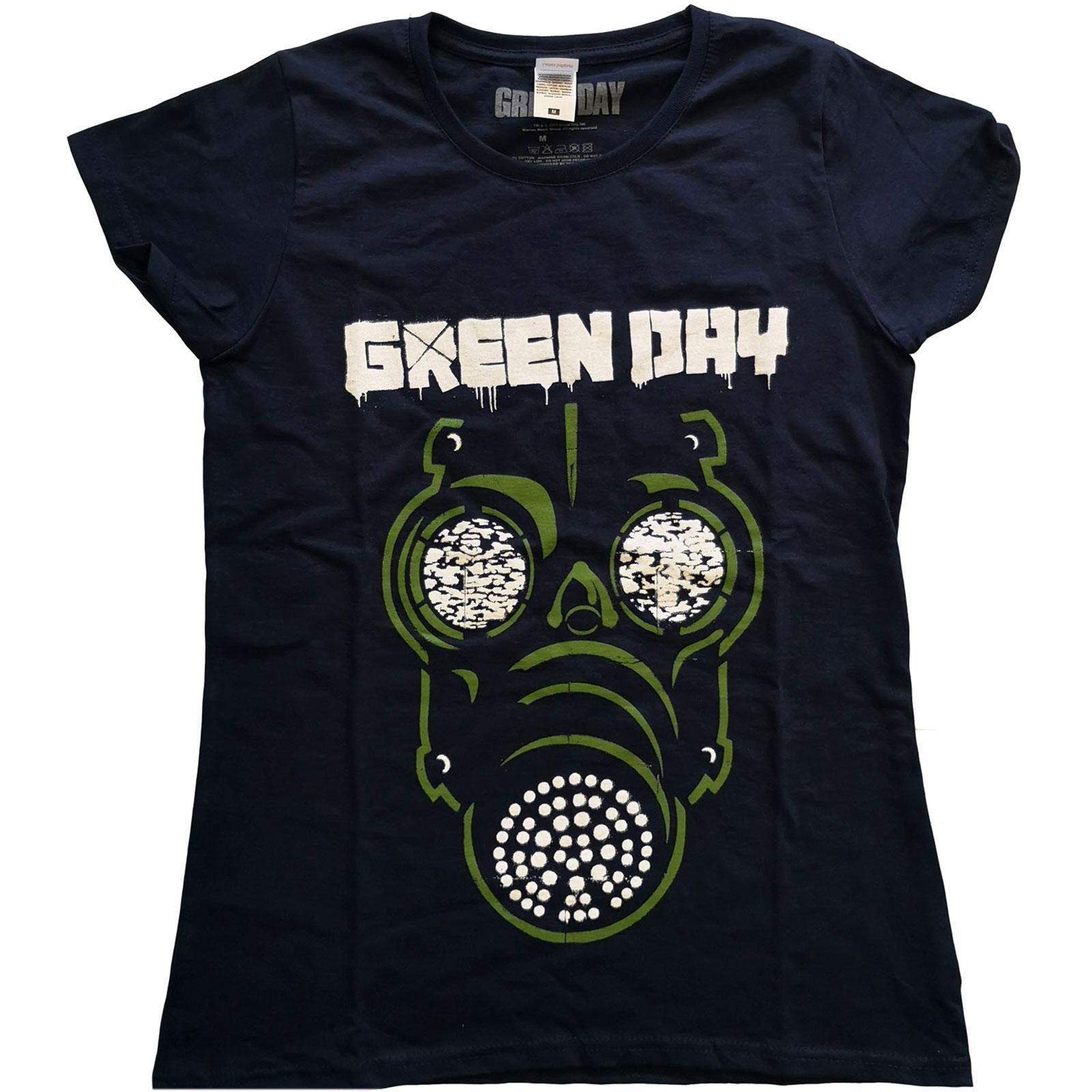 Green Mask Tshirt Damen Marine XS von Green Day