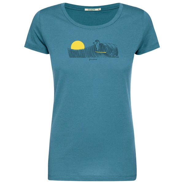 GreenBomb - Women's Animal Sloth Waves Loves T-Shirt - T-Shirt Gr L;M;XL türkis von GreenBomb