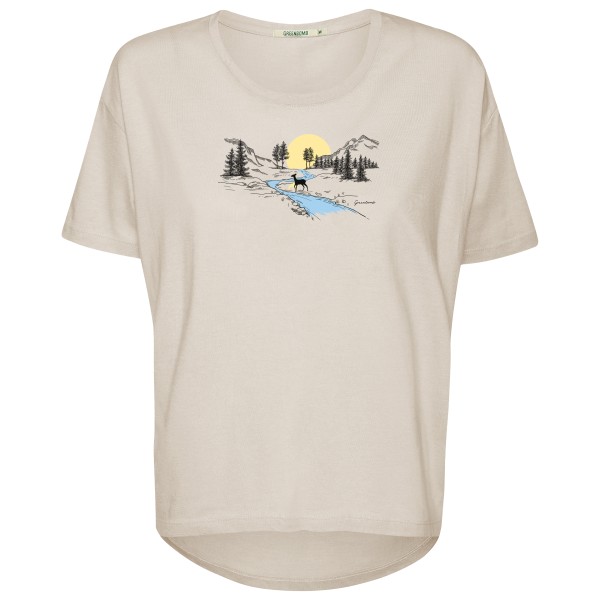 GreenBomb - Women's Nature Deer River Feel T-Shirt - T-Shirt Gr XS beige von GreenBomb