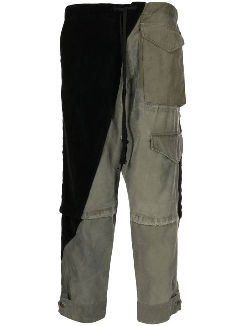 Greg Lauren Army Jacket Tux panelled trousers - Black von Greg Lauren