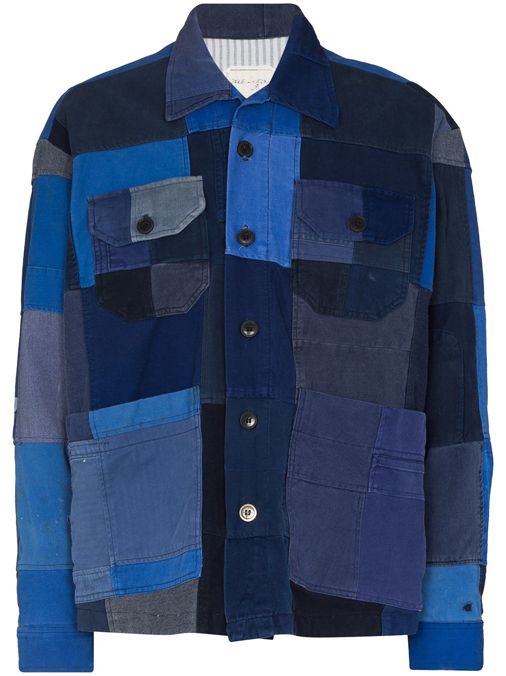 Greg Lauren French Artist patchwork jacket - Blue von Greg Lauren