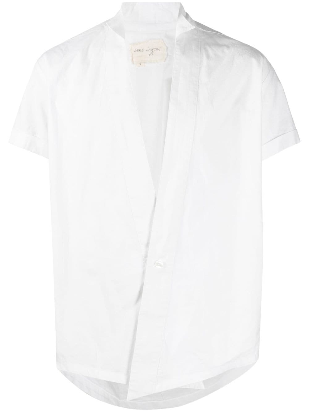 Greg Lauren V-neck short-sleeve cotton shirt - White von Greg Lauren
