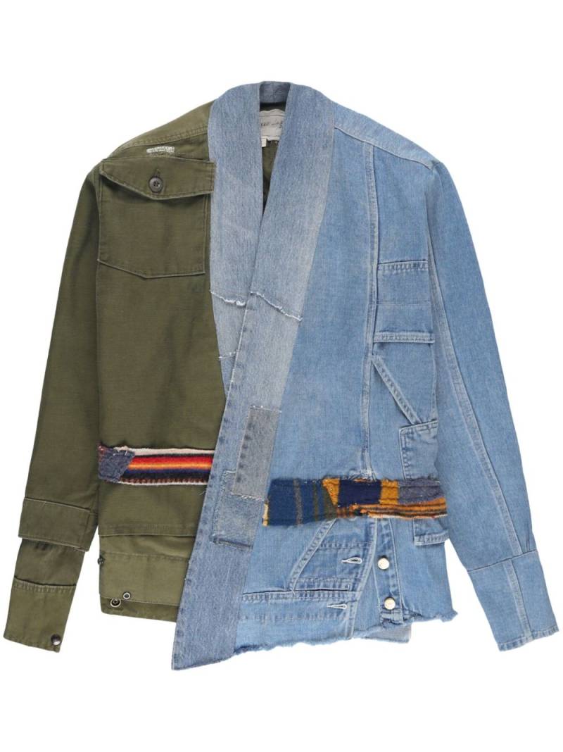 Greg Lauren asymmetric-design jacket - Blue von Greg Lauren