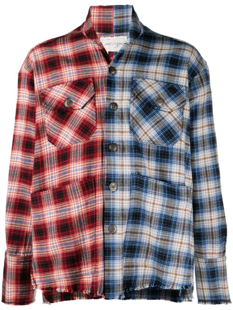 Greg Lauren check-pattern cotton shirt - Red von Greg Lauren