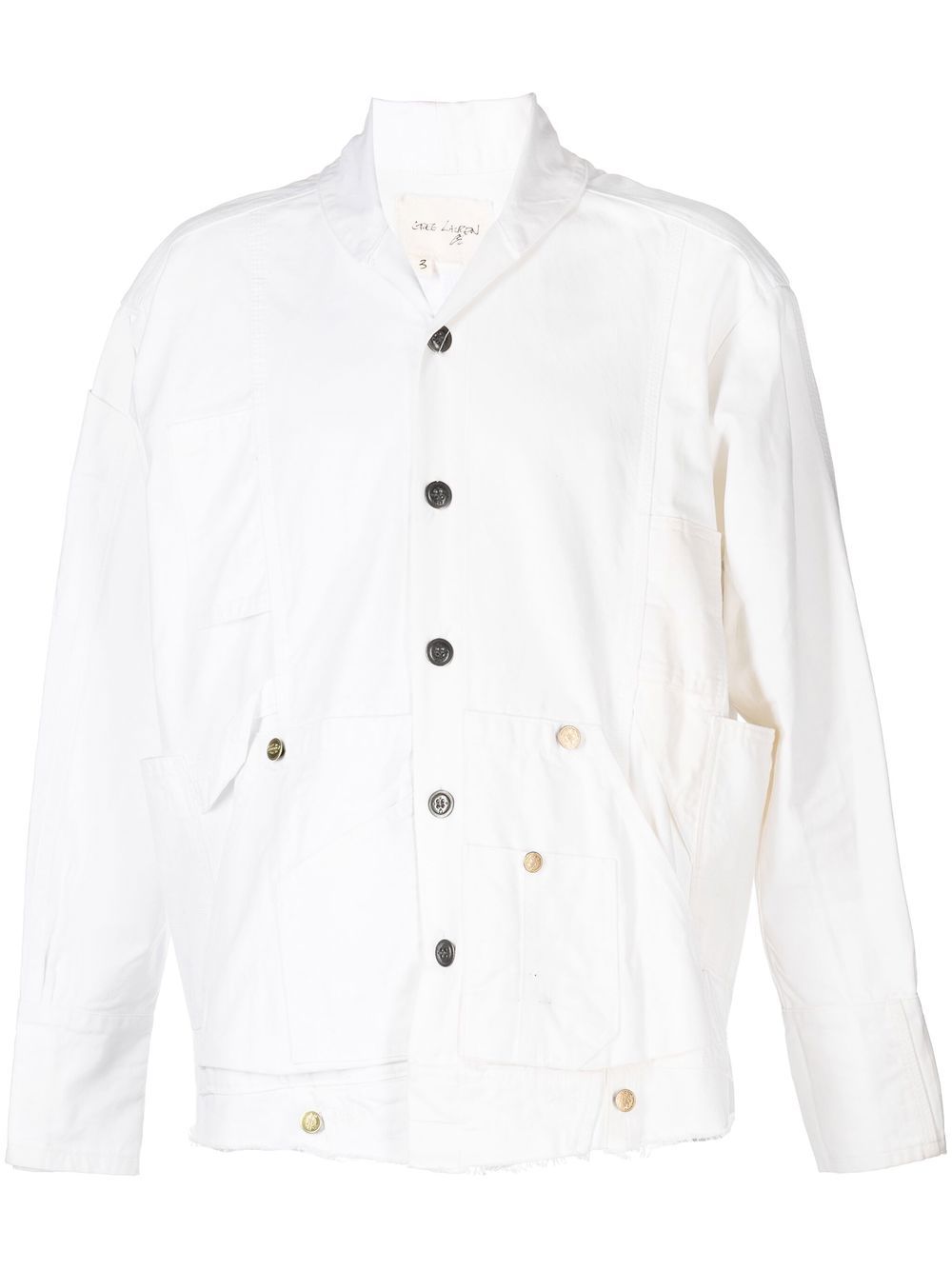 Greg Lauren fringed edge shirt - White von Greg Lauren