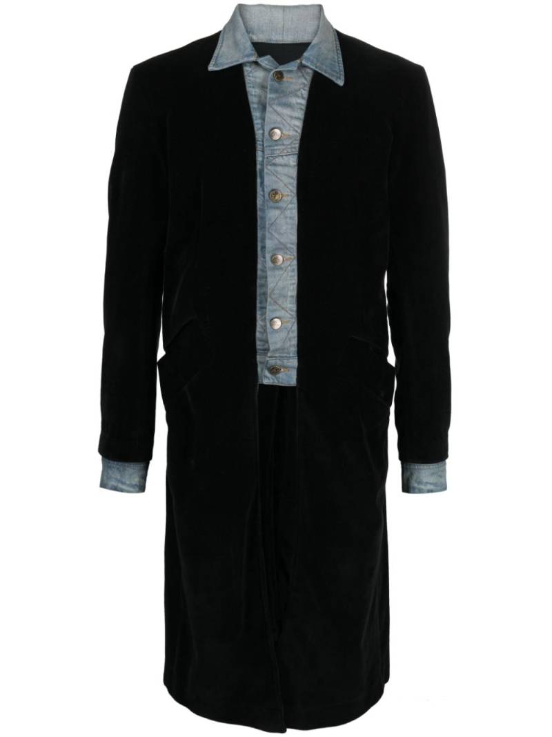 Greg Lauren layered cotton coat - Black von Greg Lauren