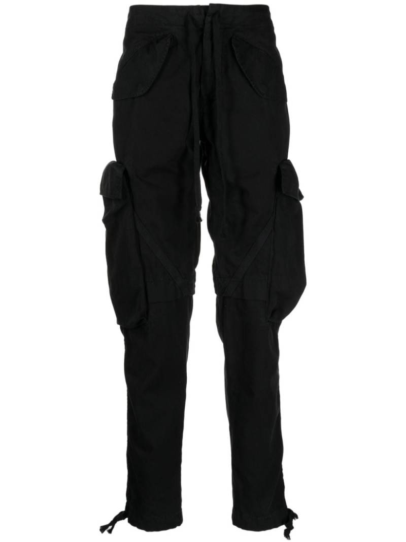 Greg Lauren mid-rise tapered-leg trousers - Black von Greg Lauren
