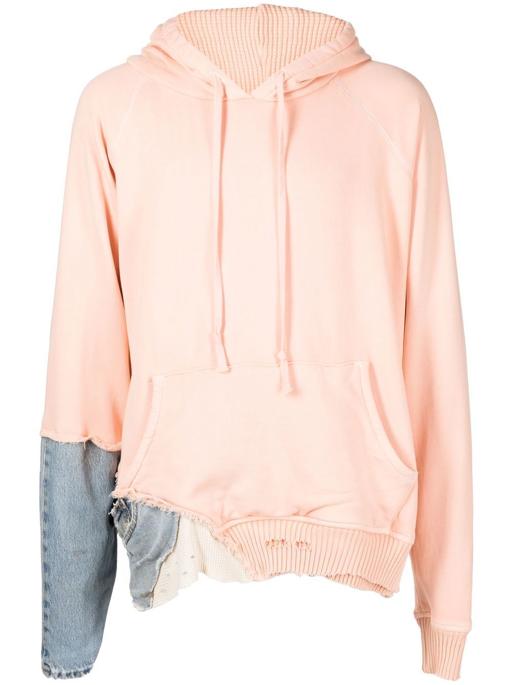 Greg Lauren panelled cotton hoodie - Pink von Greg Lauren