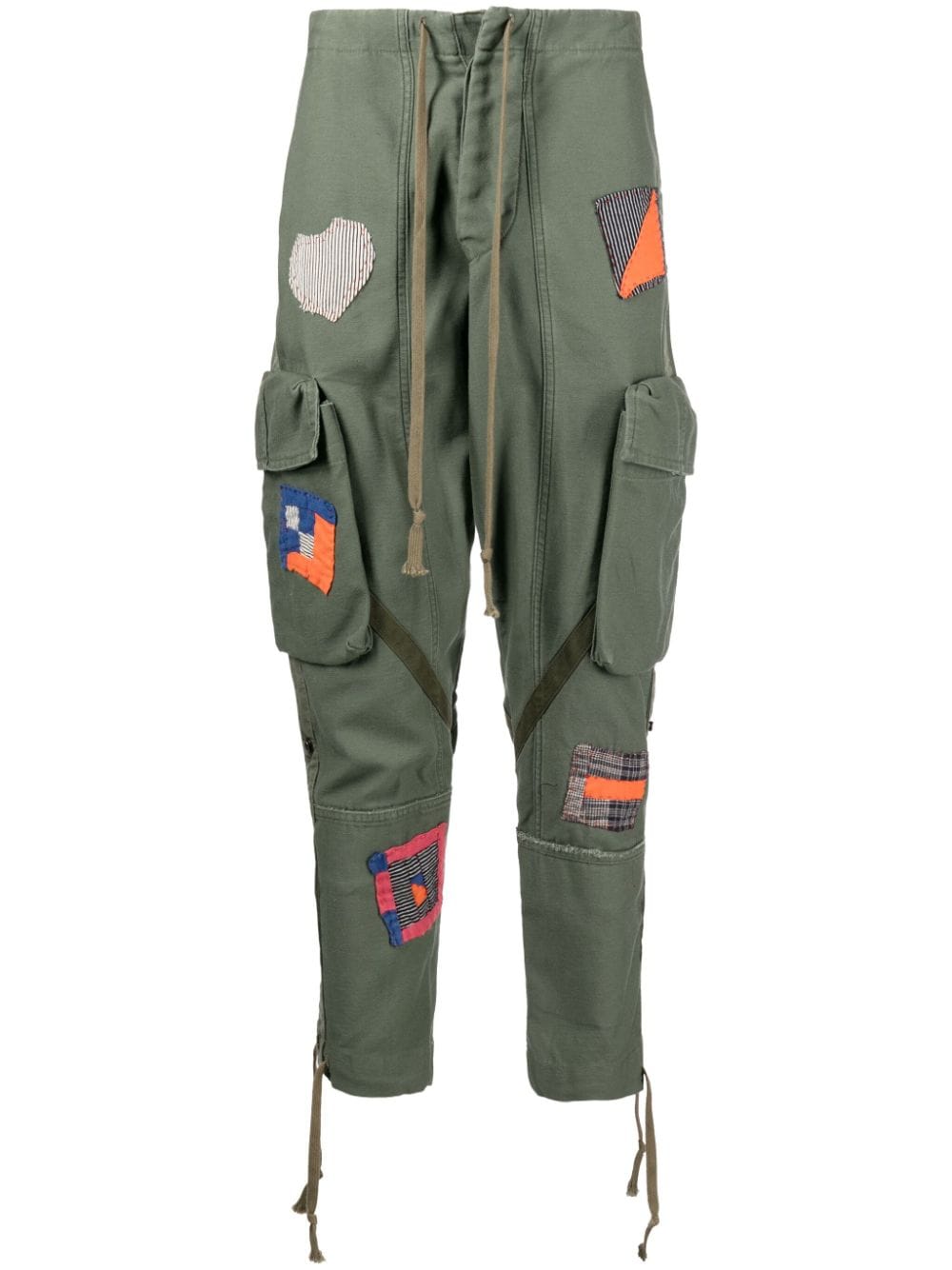 Greg Lauren patchwork cargo trousers - Green von Greg Lauren