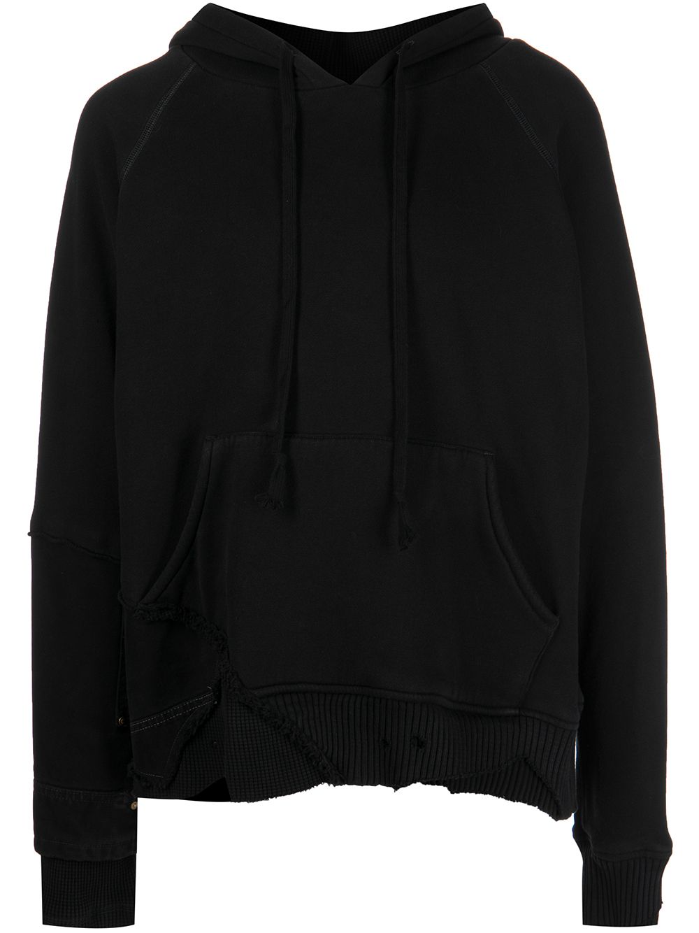 Greg Lauren patchwork cotton hoodie - Black von Greg Lauren