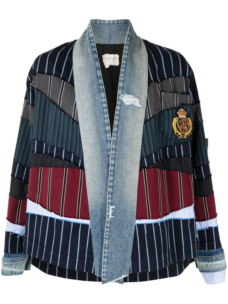 Greg Lauren patchwork long-sleeved jacket - Multicolour von Greg Lauren