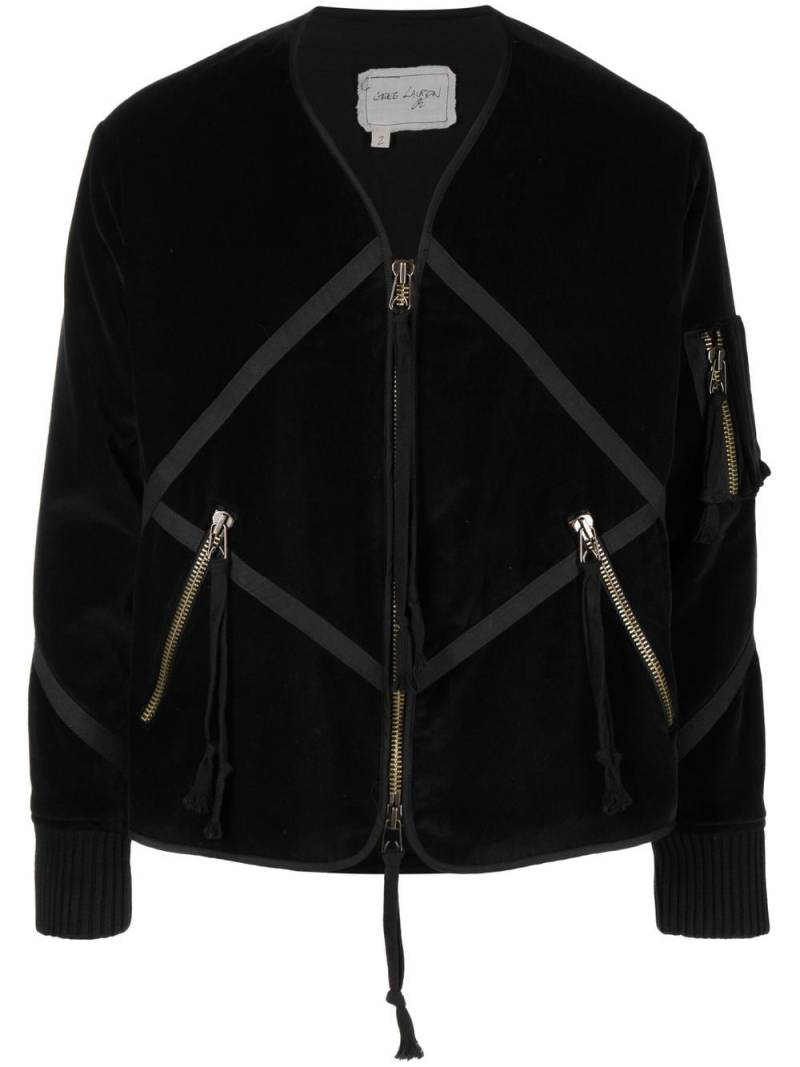 Greg Lauren velvet patchwork jacket - Black von Greg Lauren