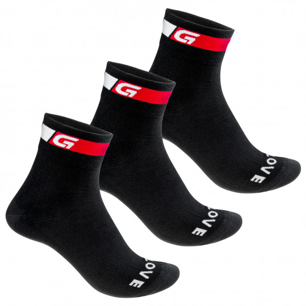 GripGrab - Classic Regular Cut Socks 3-Pack - Velosocken Gr L;M;S schwarz von GripGrab