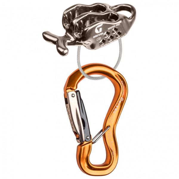 Grivel - Master Pro Kit mit Clepsydra L Twin-Gate-Karabiner - Sicherungsgerät grau/ gold Grivel - Master Pro Kit mit Clepsydra L Twin-Gate-Karabiner - Sicherungsgerät grau/ gold von Grivel