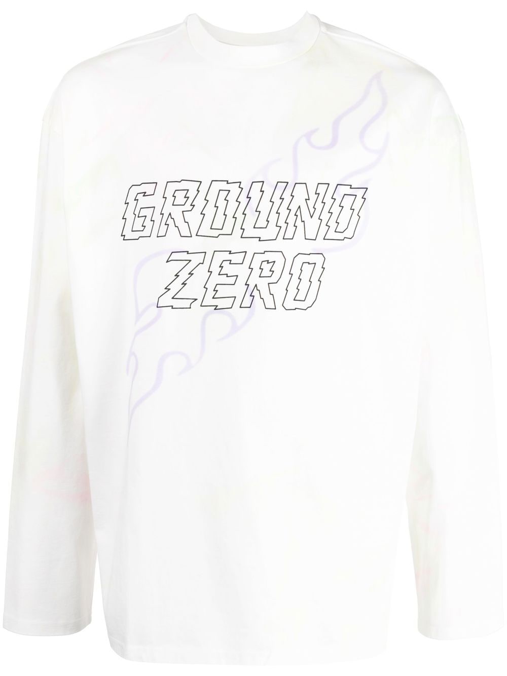 Ground Zero graphic-print long-sleeved T-shirt - White von Ground Zero