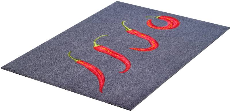 Grund Fussmatte »Hot Chili«, rechteckig, 8 mm Höhe, Schmutzfangmatte, Motiv Chilis, waschbar, den von Grund