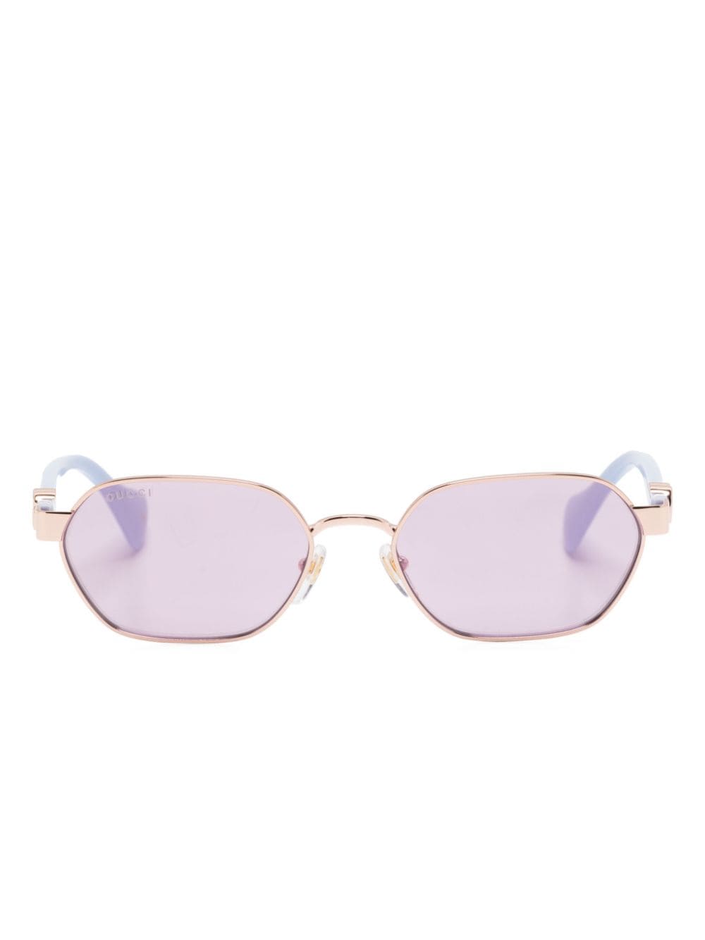 Gucci Eyewear Double-G geometric-frame sunglasses - Pink von Gucci Eyewear