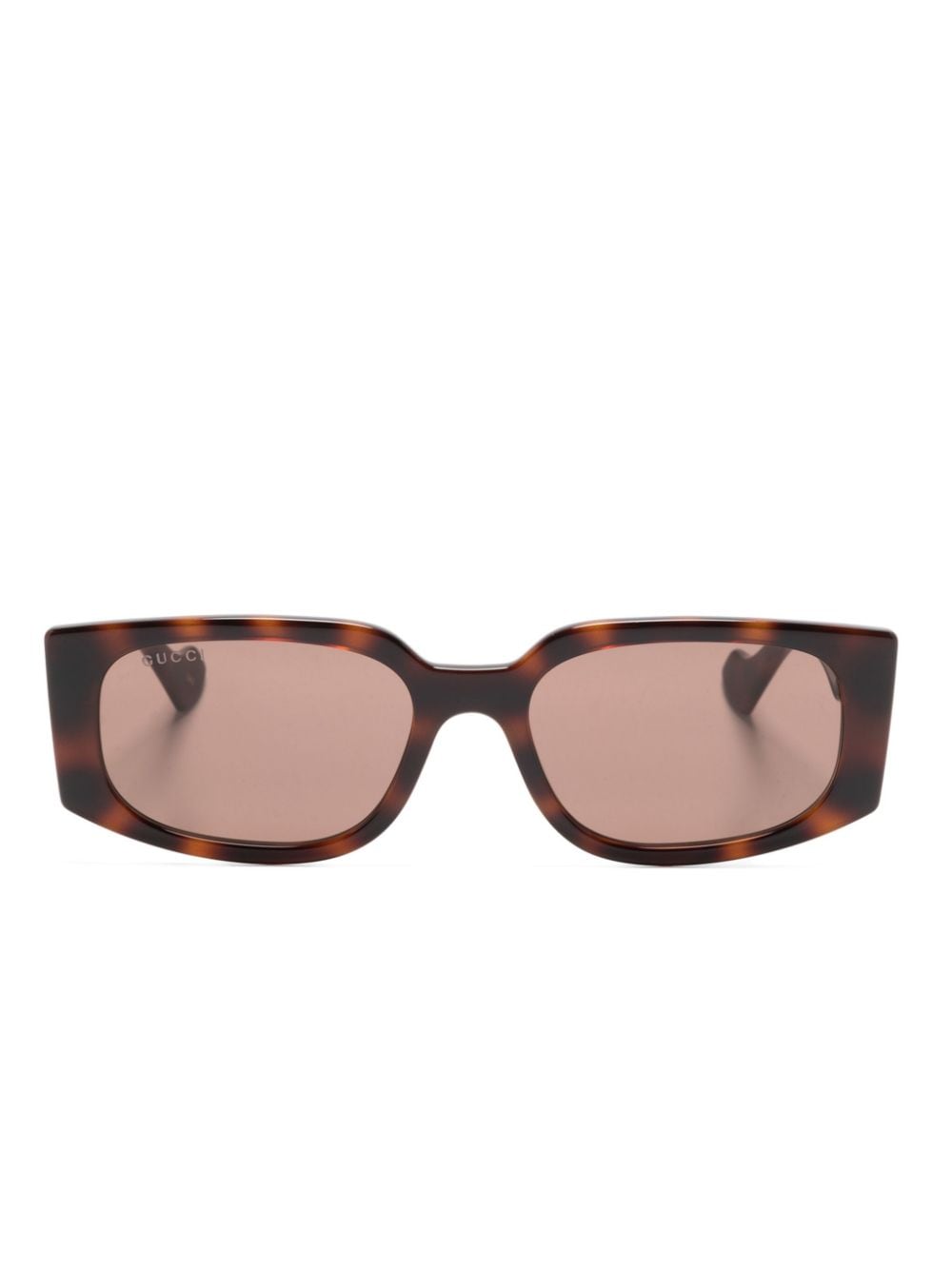 Gucci Eyewear Double G rectangle-frame sunglasses - Brown von Gucci Eyewear