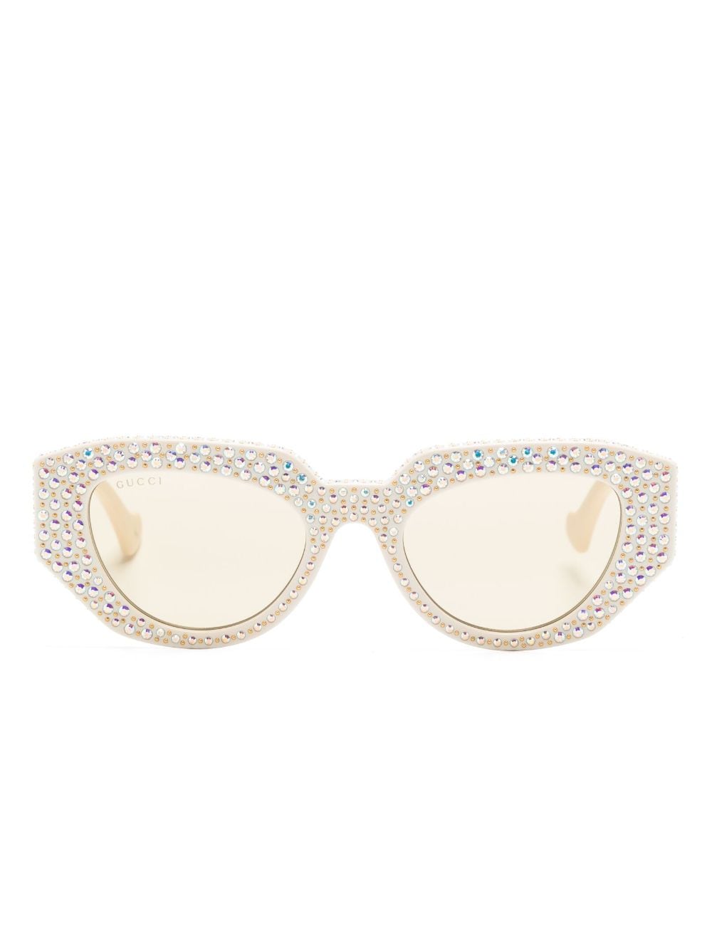 Gucci Eyewear Double G rhinestone-embellished sunglasses - Neutrals von Gucci Eyewear