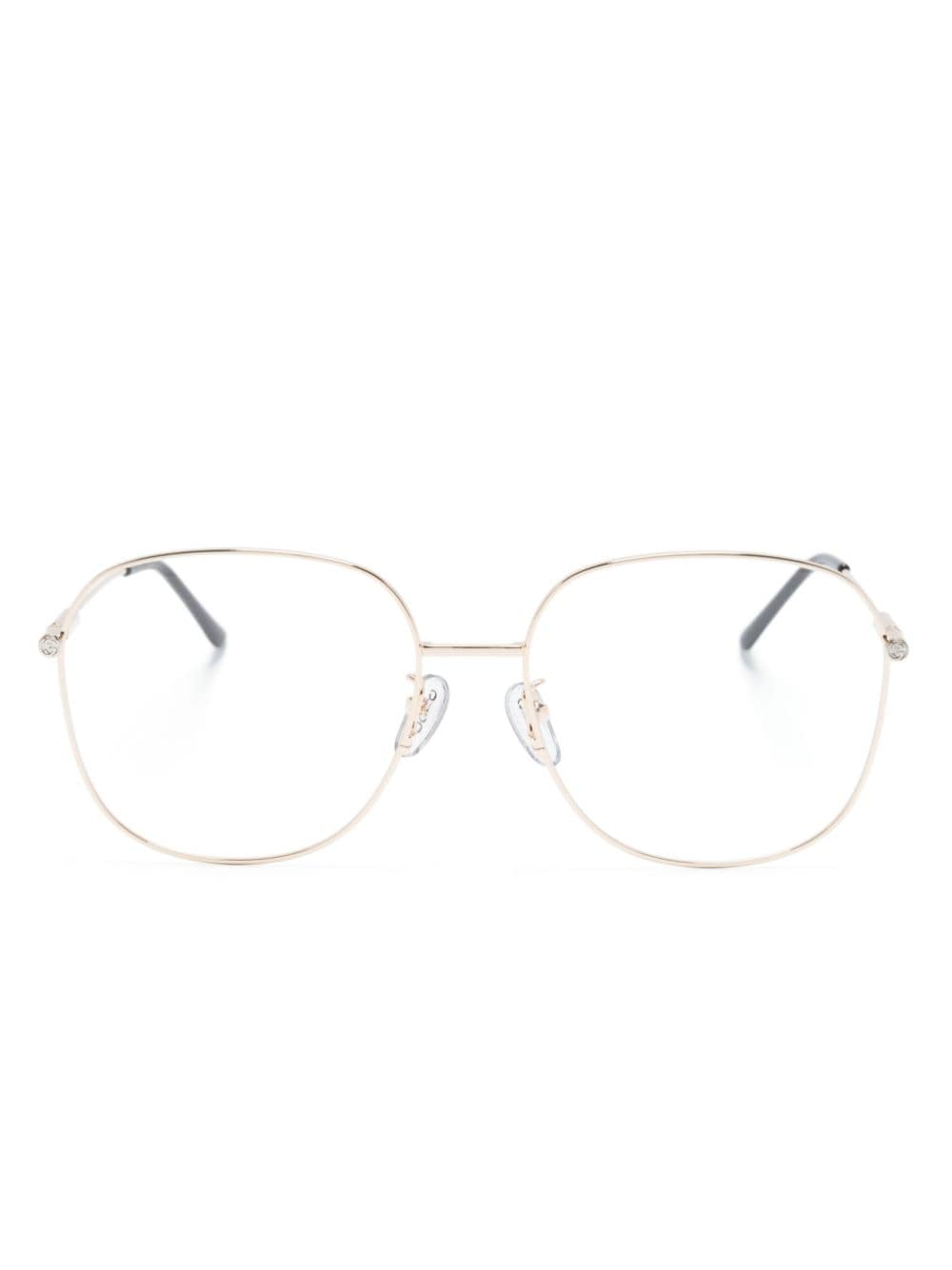 Gucci Eyewear Double G square-frame glasses - Gold von Gucci Eyewear